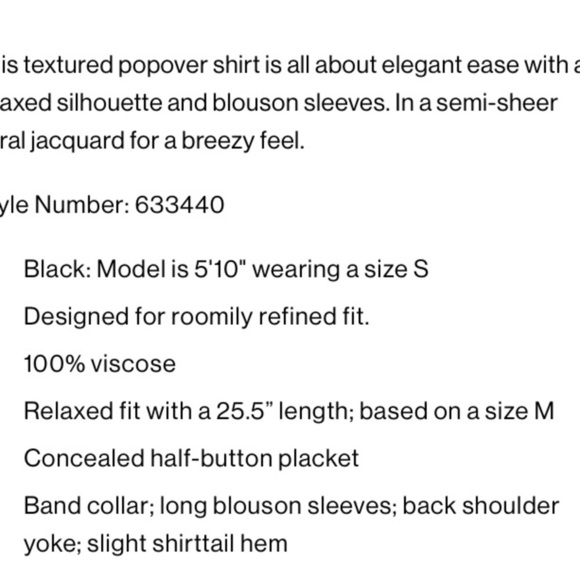 NEW Club Monaco. Black popover floral semi sheer blouse. Puffed sleeve. - Picture 9 of 9